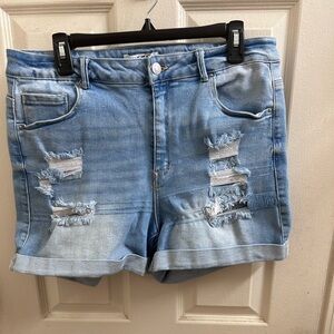 Distressed Denim Women Shorts